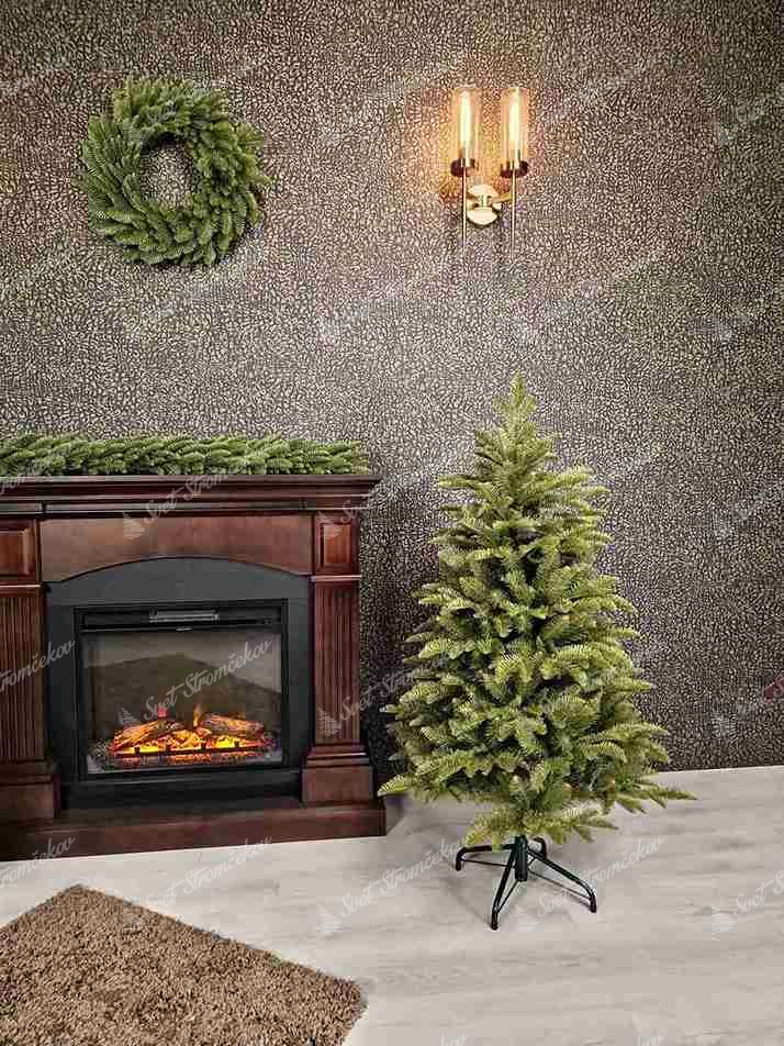 Umelý vianočný stromček 3D Jedľa Kaukazská 120cm stromček má husté zelené ihličie