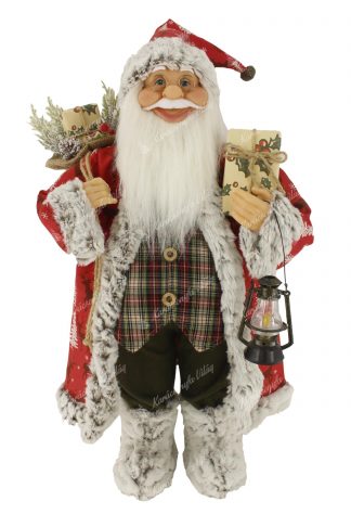 Dekoráció Santa Claus hagyományos díszítéssel 60cm