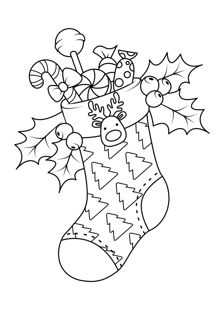 Karácsonyi kifestőkönyv - zokni