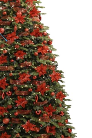 Gigantikus karácsonyfa 3D-s Exkluzív Lucfenyő 400cm LED1776 dekorációs csomaggal