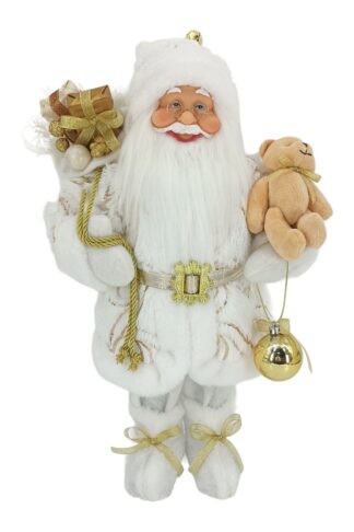 Fehér-arany Santa Claus dekoráció 40cm