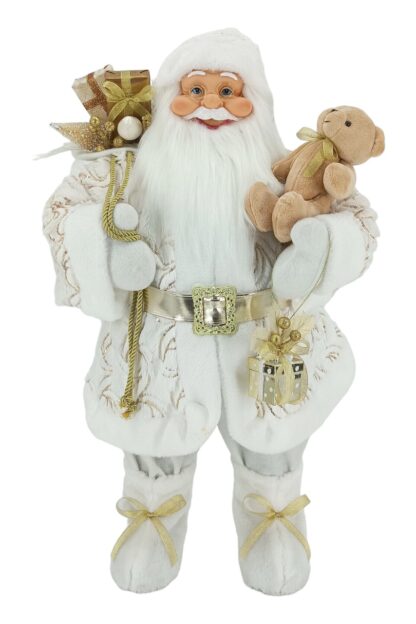 Fehér-arany Santa Claus dekoráció 80cm